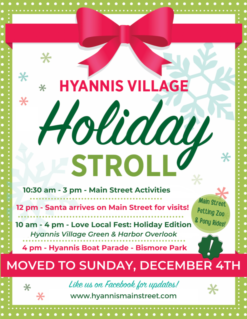 DATE CHANGE 2022 Hyannis Village Holiday Stroll Hyannis Main Street